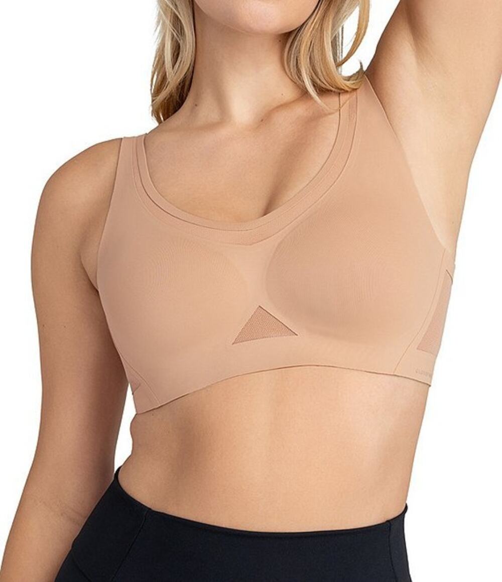 Honeylove CrossOver Seamless Support Bra in Sand — 34DDD